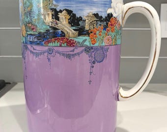 Antique Royal Staffordshire Wilkinson Large Pitcher Ewer Chinoiserie Scene