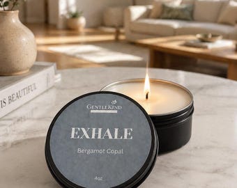 Vela Exhale Bergamot Copal / Cera de Soja y Coco, Fragancia Minimalista para el Hogar