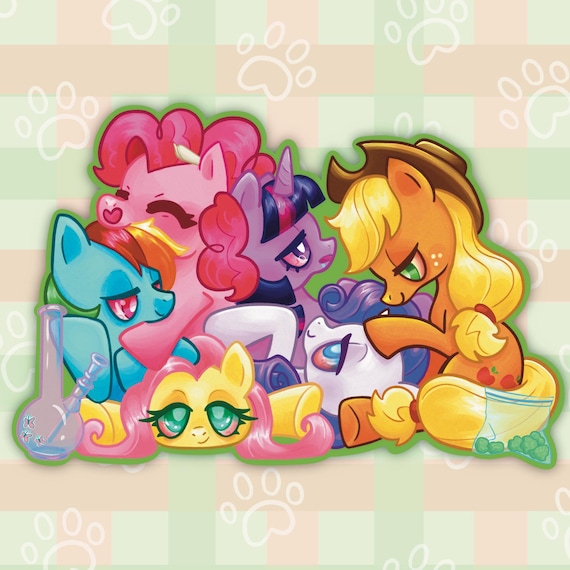 My Little Pony Holo Sticker | Friendship is Magic Gen 4 | Applejack Fluttershy Rainbow Dash Pinkie Pie Rarity Twilight Sparkle Mane 6