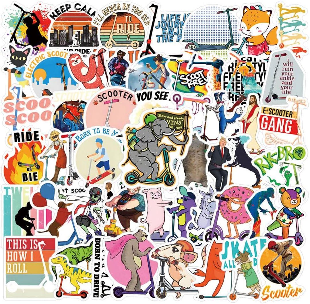 60pcs Scooter Stickers-vinyl Decal for Water Bottles ,laptop ...