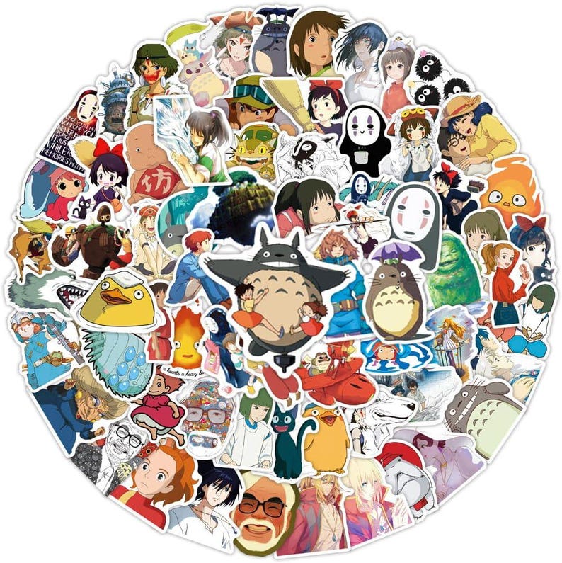 60pcs Studio Ghibli Stickers Miyazaki Hayao Vinyl Decals for Kids, Laptop image 4