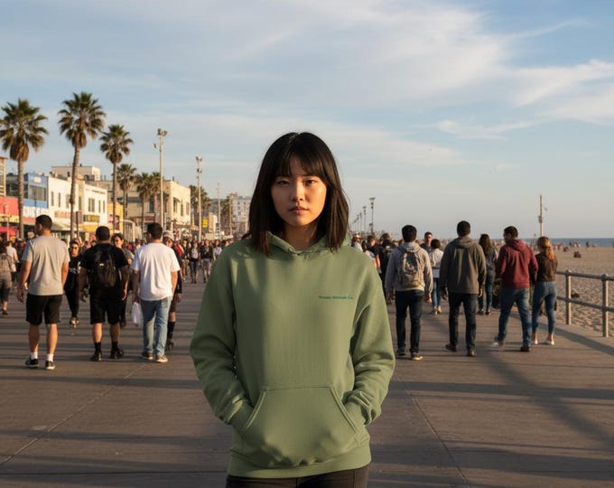 Featured listing image: Vienna Attitude Co. Embroidered Unisex Hoodie - Military Green