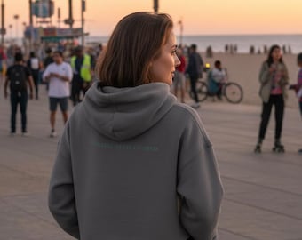 Vienna Attitude Co. Embroidered Crop Hoodie – Storm