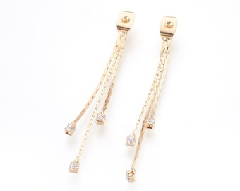 Items Similar To 2 Decorative Earring Backs With Crystal 24k