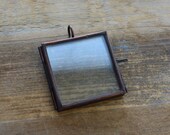 Double Sided Square Glass Frame Pendant Hinged Locket Charm Frame Antique Bronze Vintage style Jewelry Supplies (BD005)