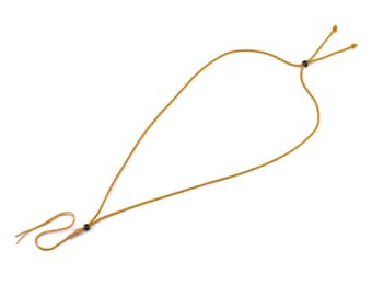 5- Nylon Cords for  Necklace Making * with glass beads  * goldenrod color  chord  *  Jewelry Making supplies (AT213)