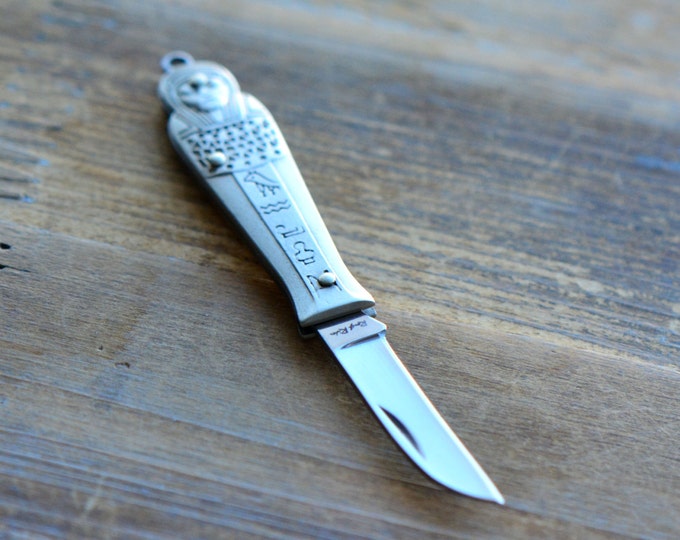 1 Egyptian Pocket Knife Pendant Folding Sharp Steel Blade Etsy