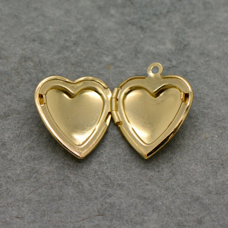 Heart Picture Locket 24k Gold Plated Brass Hinged Pendant Etsy