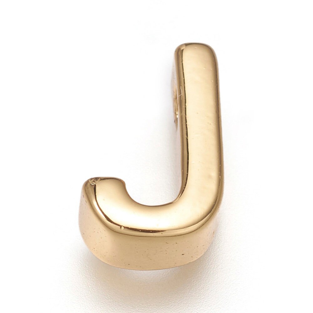 1-gold UPPERCASE Letter Alphabet Beads Pick Your Letter Shiny Long Lasting  Gold Plated Simple Monogram Initial Letter AL016-AL017 