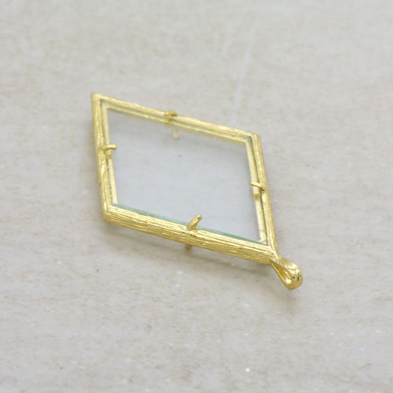 DIY Glass Locket Pendant Gold Diamond Branch Shape Double Sided Locket Pressing Frame Jewelry Pendant