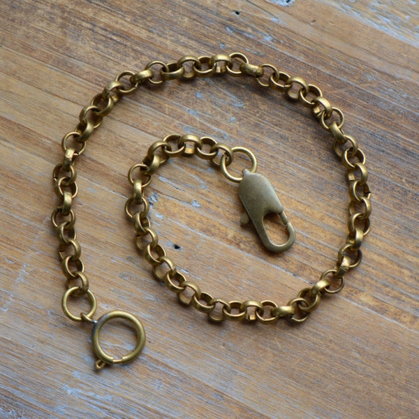 3 - Watch Chain Ready Made Chains, 5 mm Wide, 28 cm Long, Antique Bronze, Vintage Jewelry Supplies (EC001)