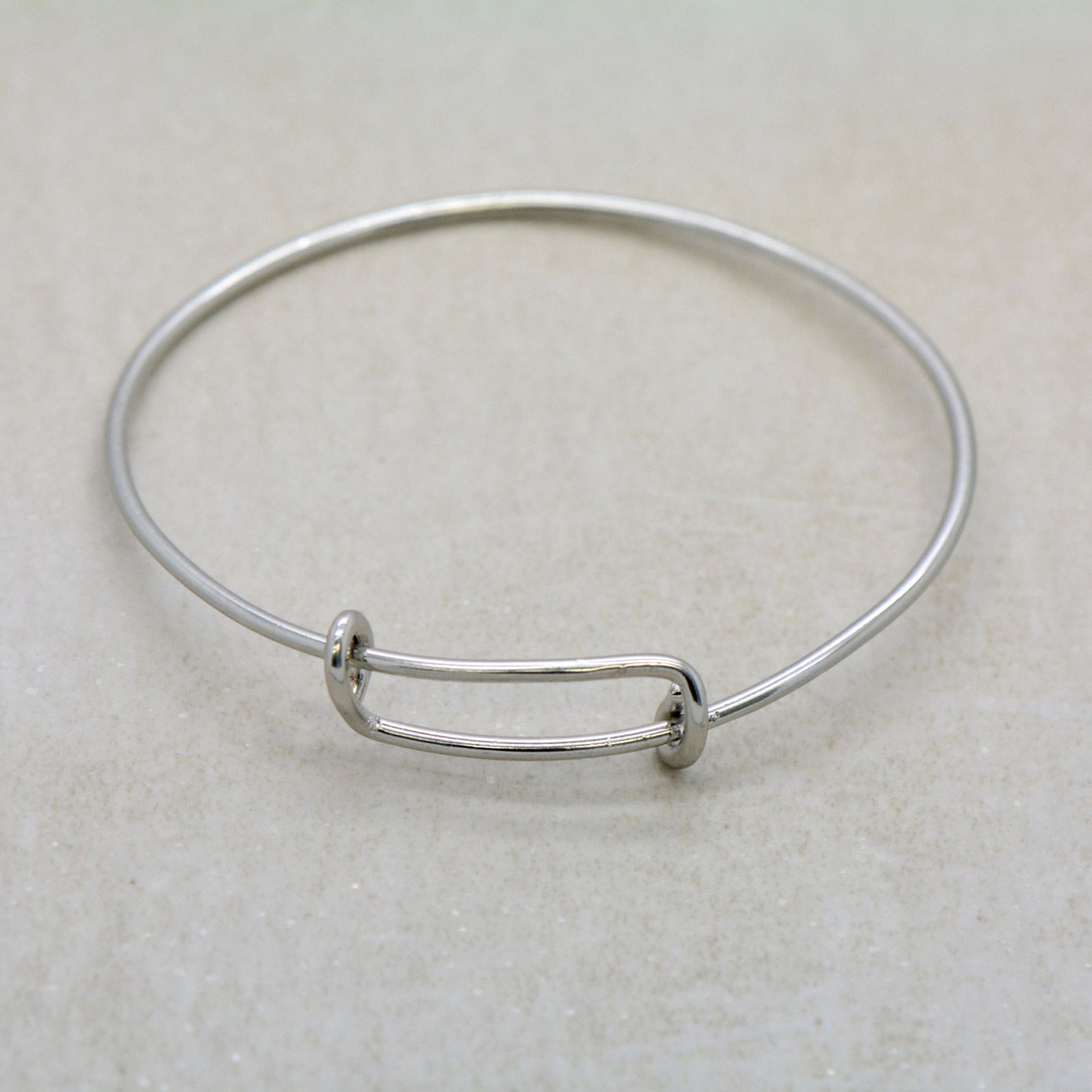 1 Silver Expandable Bracelet Wire Charm Bracelet Sterling Etsy