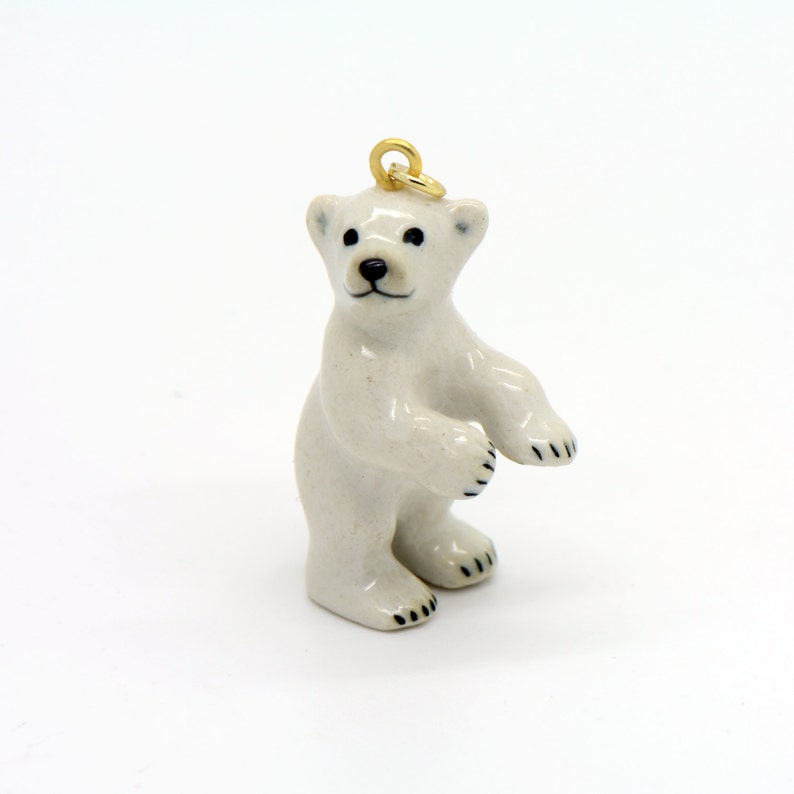 Porcelain Polar Bear Cub Pendant • Hand Painted • Hand Made • Gi Porcelain Polar Bear Cub Pendant • Hand Painted • Hand Made • Gi