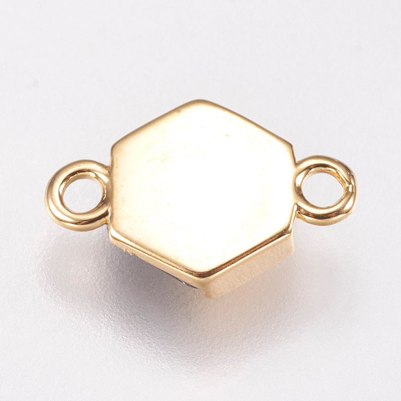 3 AU103 Hexagon Marble Connector \u2022 24k Gold Dipped \u2022 Tiny Minimal Bead \u2022 Jewelry Making Supplies \u2022 Wholesale Pendants Bracelet