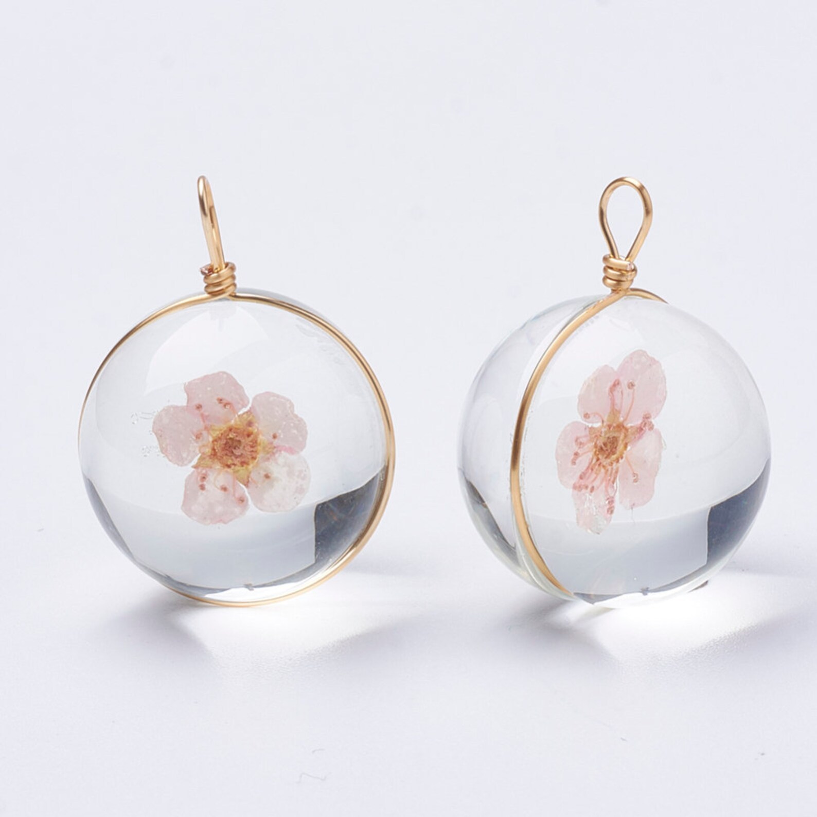 1 Preserved Flower in Glass Pendant Gardening Gift Double Etsy