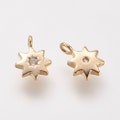 5- Tiny Cubic Zirconia Star Charm • Real Gold Dipped Brass • Tiny Minimal • Jewelry Making Supplies • Wholesale Pendants Bracelet (AT061)