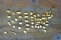 United State Charms • Brushed 24k Gold Plated or Silver Stainless Steel • Silhouette Personalized Layered Minimal Jewelry Pendant America