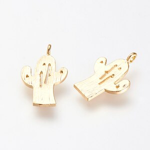 Cactus oro fascino • oro • piccolo carattere minimo • gioielli rendendo forniture • semplice deserto pianta • deserto madre natura (AM023)