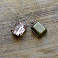 4   Champagne Pink Gem * Flat Back Rhinestone, Vintage Jewelry Findings (AW042)