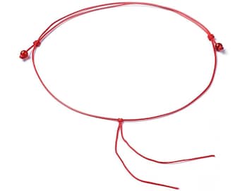 3- Korean Waxed Polyester necklace Cords * with Natural Red Agate/Carnelian Round Beads *  Nylon  Red Thread * Jewelry Making Supplies AV044