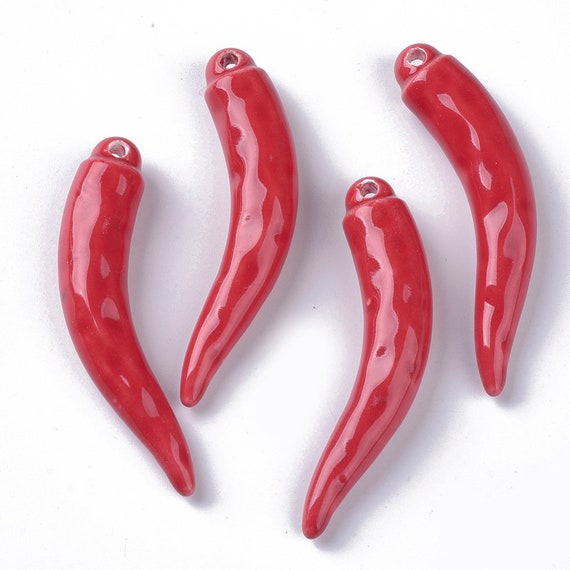 10 Pieces of Pink Pepper Resin Charms for Jewelry Making, Pepper