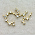 SAGITTARIUS Zodiac Sign Constellation Pendant Link SILVER/GOLD Cubic Zircon Rhinestone Sagittarius Charm Star Sign Zodiac Charm (AR009/021)
