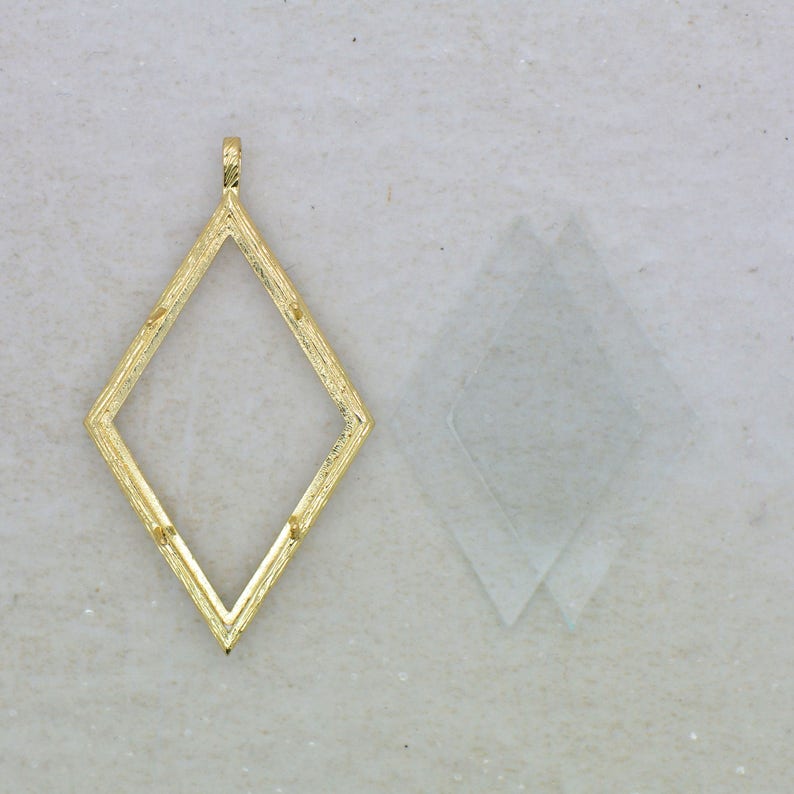 DIY Glass Locket Pendant Gold Diamond Branch Shape Double Sided Locket Pressing Frame Jewelry Pendant