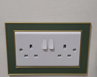 Enchufe doble, marco para interruptor de luz con borde lineal, borde para interruptor de luz de 2 colores, cubierta para interruptor de luz, interruptor de luz impreso en 3D.