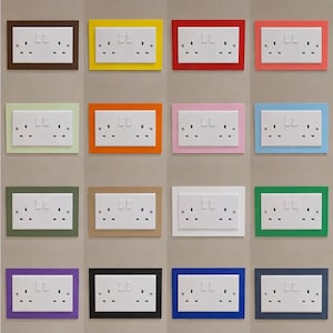 3D Printed Light Switch Surround plug socket surround, double plug socket, UK Home Decor, Shimmery Matt Finish