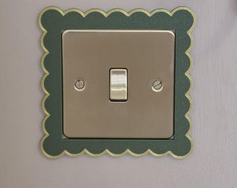 Marco para interruptor de luz con borde festoneado y lineal - Borde para interruptor de luz de 2 colores, cubierta para interruptor de luz, interruptor de luz impreso en 3D.