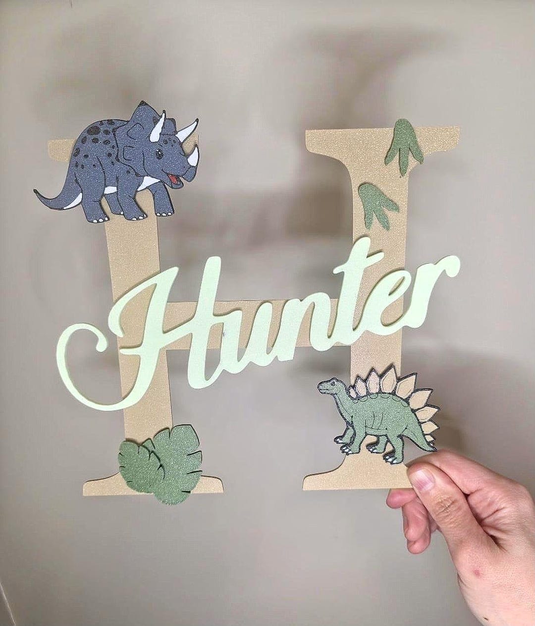 Personalised Dinosaur Name Sign, 3D Printed Kids Bedroom Decor - Etsy