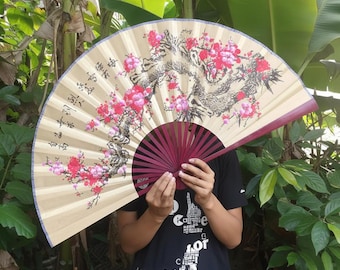 Drachenblüten Fächer | Seidenpapier Faltfächer Fächer für Fächer