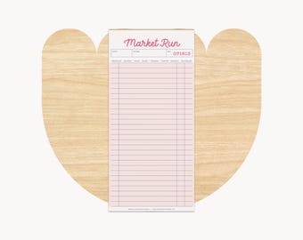 Grocery List Magnetic Notepad | Guest Check, Market Run Shopping List Pad, Grocery Planner, Pantry Checklist, Meal Prep List, 4.25” x 9”