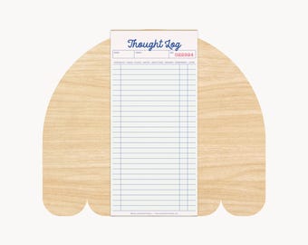 Thought Log Magnetic Notepad | Guest Check, Guest Receipt, Notes Pad, Brain Dump, Minimalist, Thoughts, Journal, Fridge Notepad, 4.25” x 9”