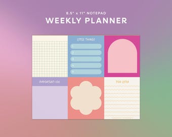 Little Things Notepad | 8.5” x 11” Large Notepad, To Do List Tracker, Brain Dump, Weekly Thoughts, Desk Planner, Productivity Stationery