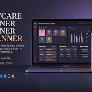 Eigenaar planner kinderdagverblijf | Tweetalige HTML-app voor kinderopvangbeheer | Offline digitale download | Geen abonnement | FR/EN