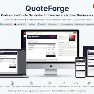 Freelance Quote Generator — HTML Tool | PDF Export, Digital Signature & QR Code | No Subscription | Instant Download