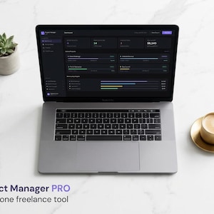 Project Manager Pro | HTML Template | No Subscription | Kanban Board | Time Tracker | Gantt Chart | Works Offline | Digital Download