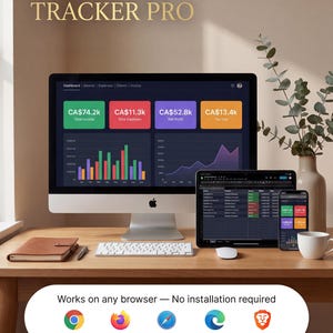 Freelance Finance Tracker PRO — HTML Dashboard | Invoice Generator, Clients, Tax | No Subscription | Instant Download