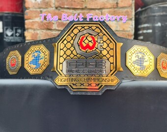 Cage Warrior Fighting Champion Title Belt 2mm Brass, Adult Size
