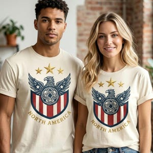 USA Soccer Shirt 2026 Vintage USMNT Fan Tee Patriotic Football Shirt North America Soccer Gift Comfort Colors Tee image 2