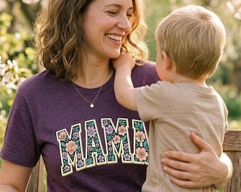 Floral Mama T-Shirt, Boho Mother’s Day Gift for Mom, New Mom Tee