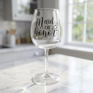 Trauzeugin Script Weinglas 12 Unzen | Ring Illustration, Vorschlag