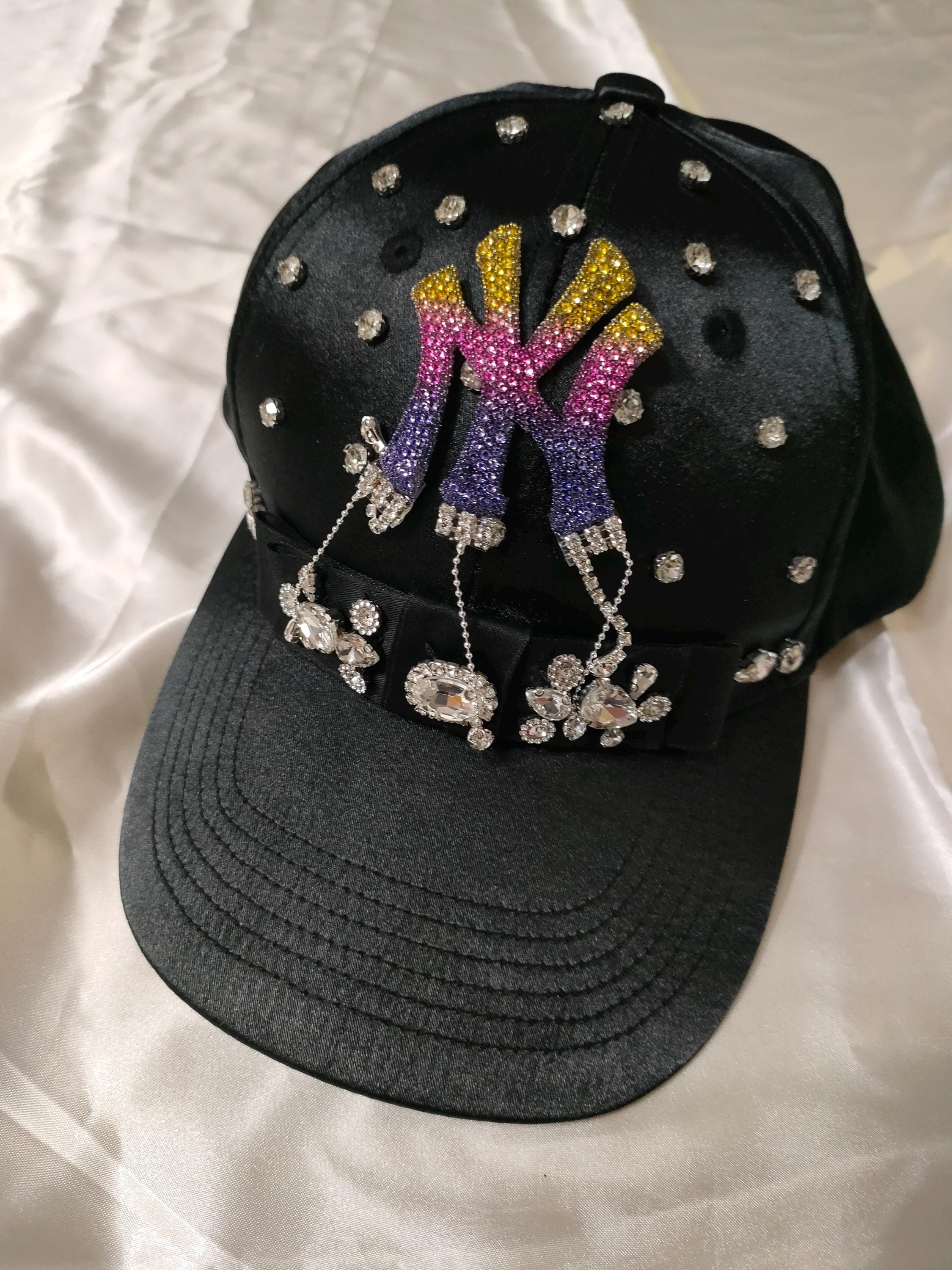 Vintage! Wool New York Model Pearl Beaded Rhinestone Hat Ny Hat With Pearls - Etsy main image 4