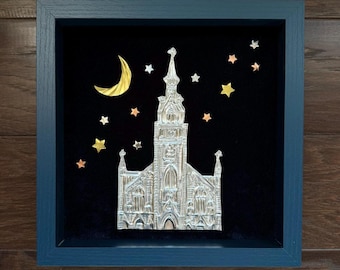Custom Embossed Foil Wedding Church Framed Art