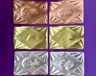 Embossed Tin Rectangle Name Place Cards