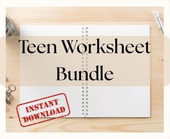 Teen Therapy Worksheets Bundle | Printable Counseling Activities ...