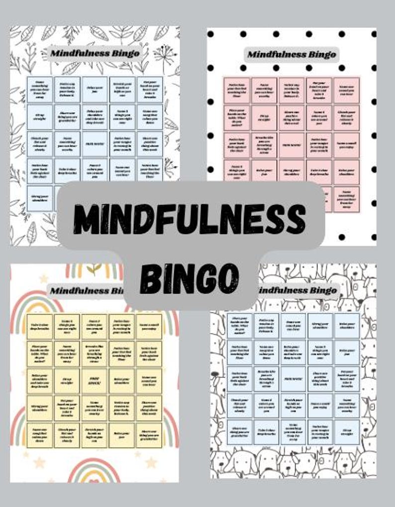 Mindfulness Bingo Game | Printable Therapy Activity for Kids, Teens ...