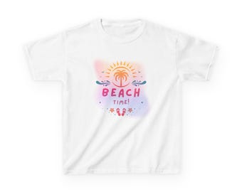 Beach Time Palm Tree shirt | Kids Tee, Summer Sunset Design