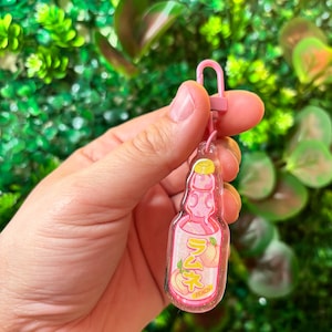 D-Mart Inspired "Peach Ramune Soda" Acrylic Keychain